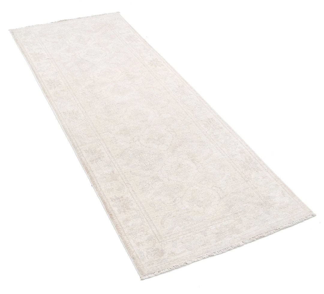 Ivory Afghan Serenity Rug 2' 5" x 6' 3" Hand-Knotted | No. AT90718
