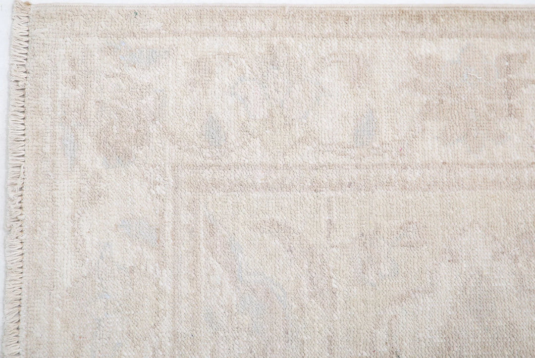 Ivory Afghan Serenity Rug 2' 5" x 6' 3" Hand-Knotted | No. AT90718