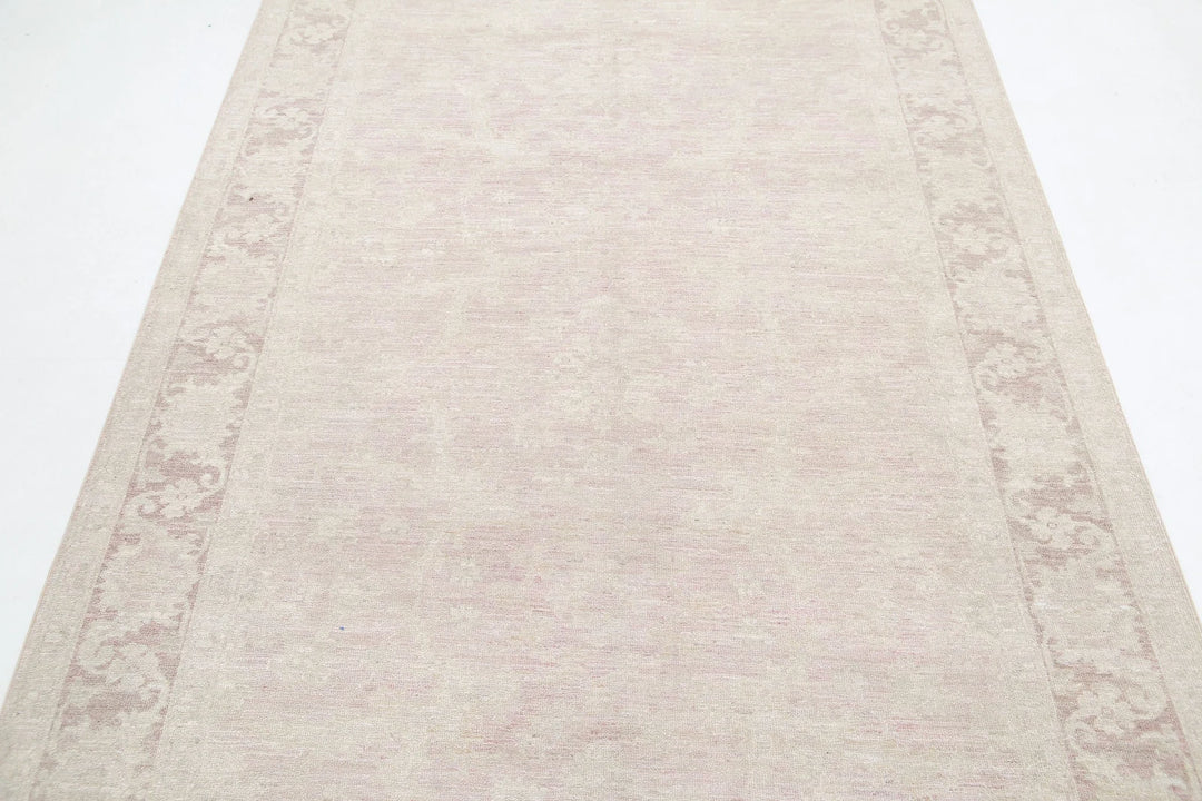 Ivory Afghan Serenity Rug 5' 0" x 10' 2" Hand-Knotted | No. AT90750