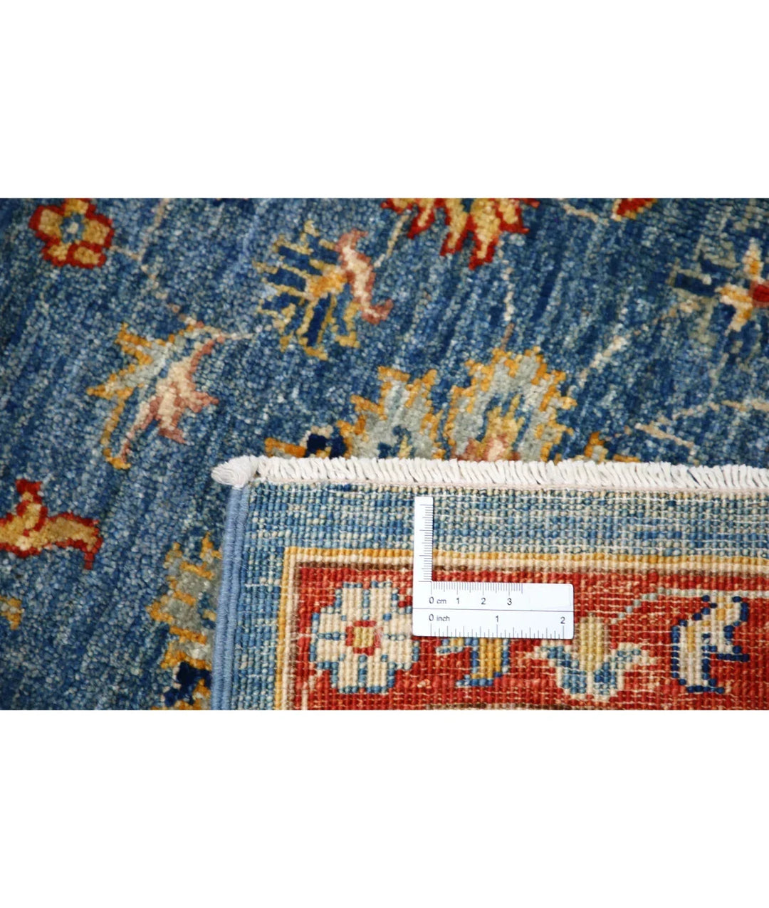 Blue Afghan Ziegler Rug 5' 7" x 8' 2" Hand-Knotted | No. AT90766