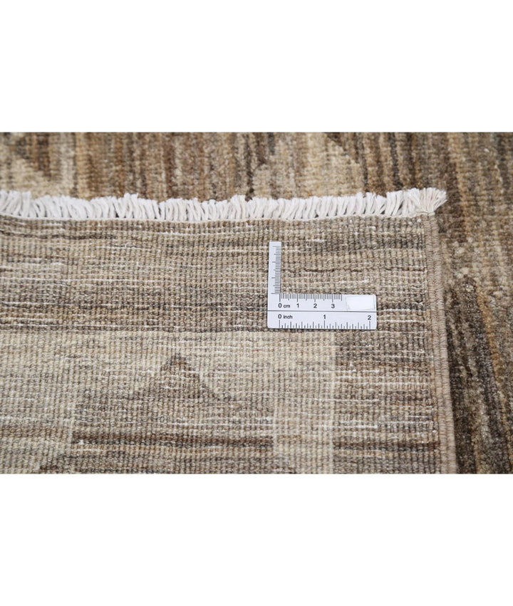Beige Afghan Modcar Rug 6' 4" x 9' 5" Hand-Knotted | No. AT90769