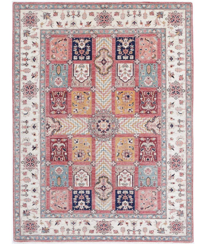 Afghan Bakhtiari Rug 4' 9" x 6' 5" Hand-Knotted | No. AT90780