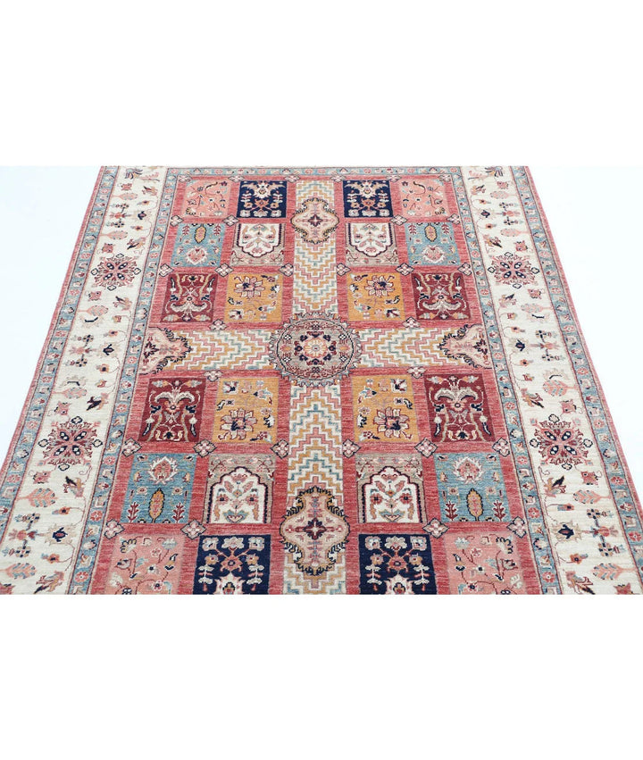 Afghan Bakhtiari Rug 4' 9" x 6' 5" Hand-Knotted | No. AT90780