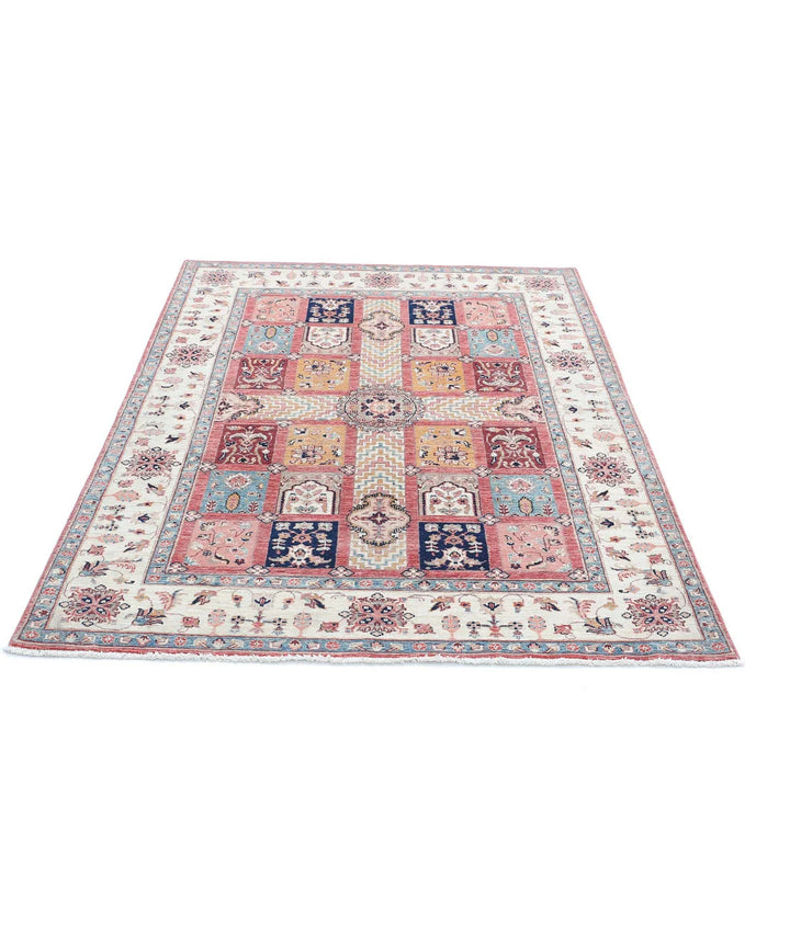 Afghan Bakhtiari Rug 4' 9" x 6' 5" Hand-Knotted | No. AT90780