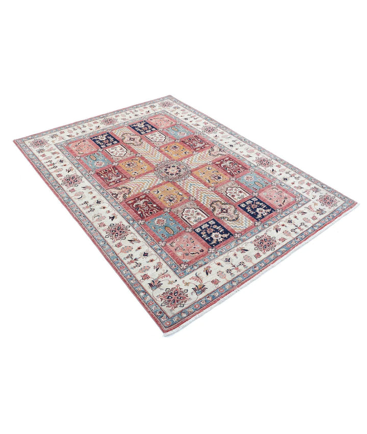 Afghan Bakhtiari Rug 4' 9" x 6' 5" Hand-Knotted | No. AT90780