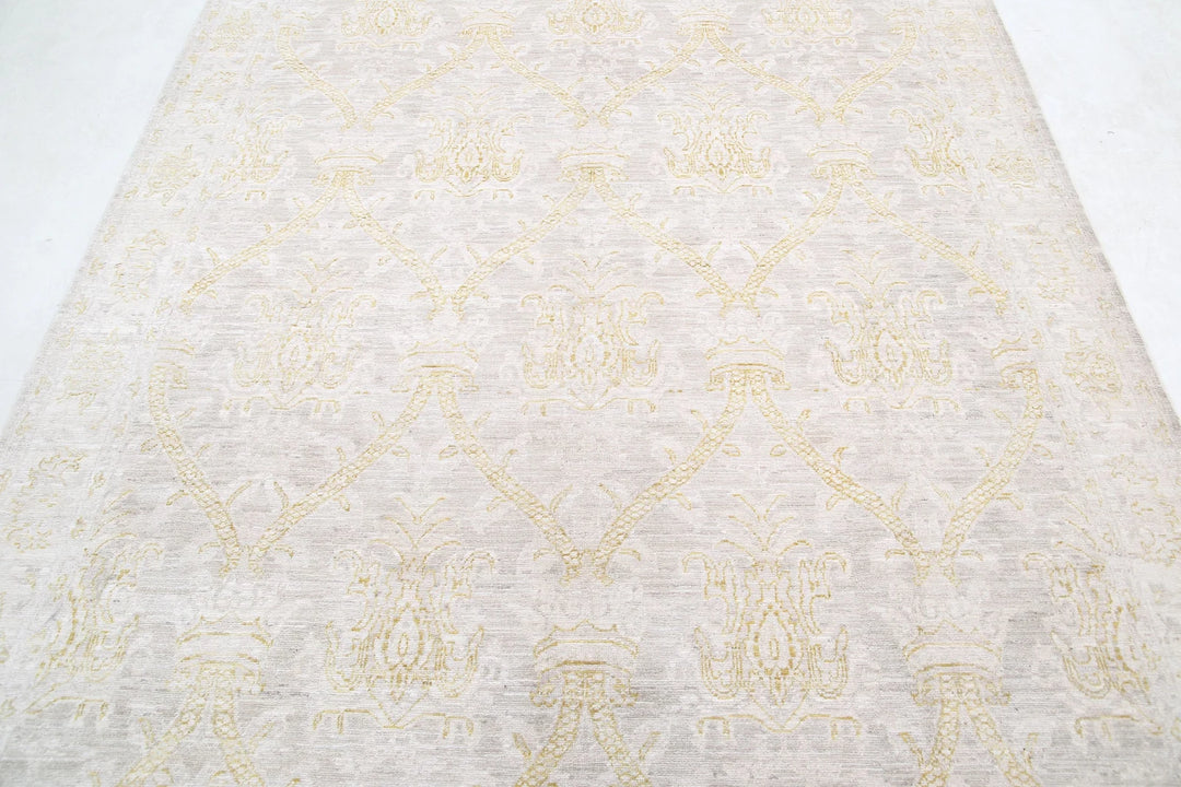 Afghan Tabriz Rug 6' 3" x 10' 9" Hand-Knotted | No. AT90847