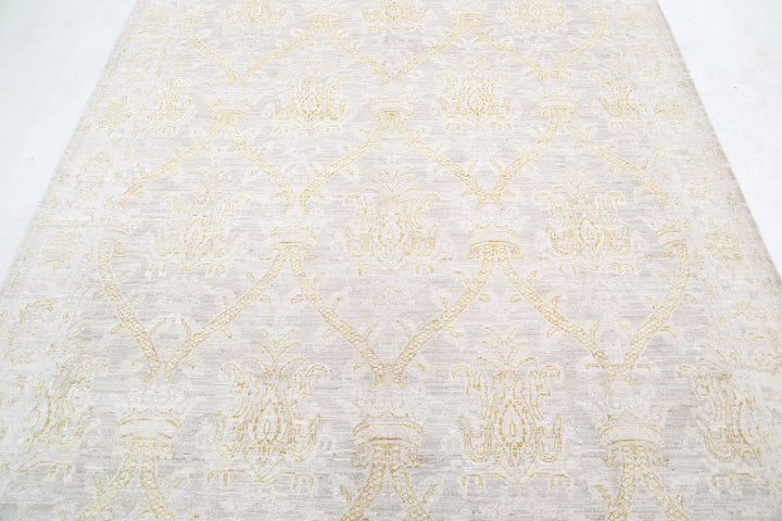 Afghan Tabriz Rug 6' 3" x 10' 9" Hand-Knotted | No. AT90847