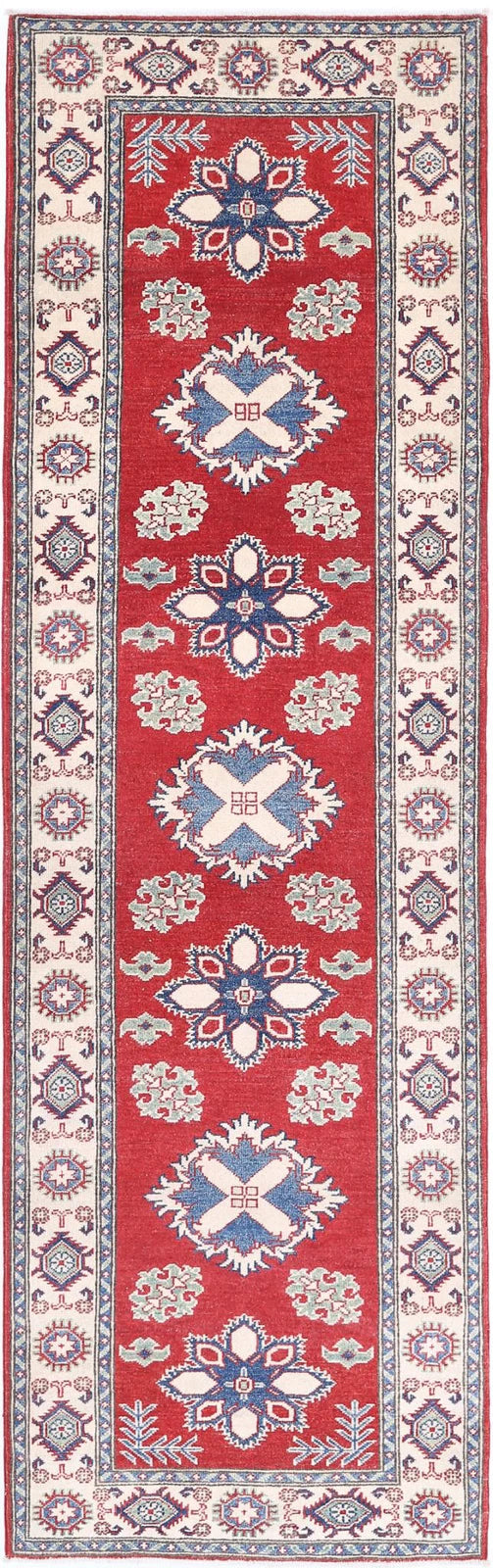 Afghan Kazak Rug 2' 10" x 9' 9" Hand-Knotted | No. AT90873