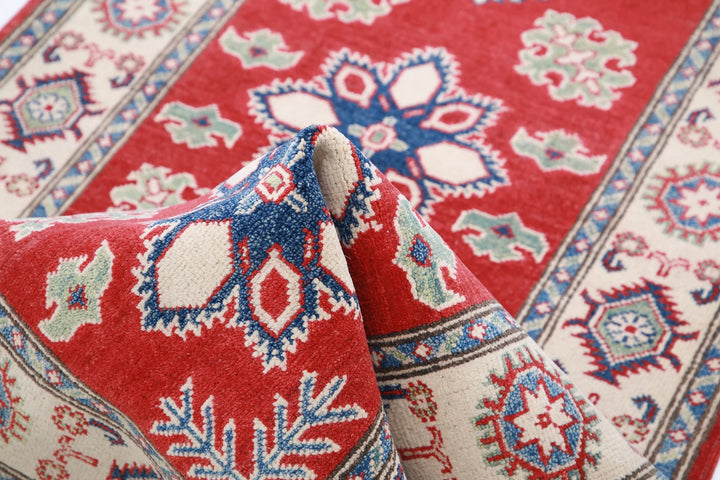 Afghan Kazak Rug 2' 10" x 9' 9" Hand-Knotted | No. AT90873