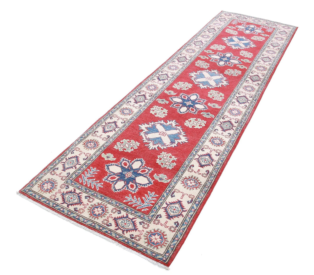 Afghan Kazak Rug 2' 10" x 9' 9" Hand-Knotted | No. AT90873