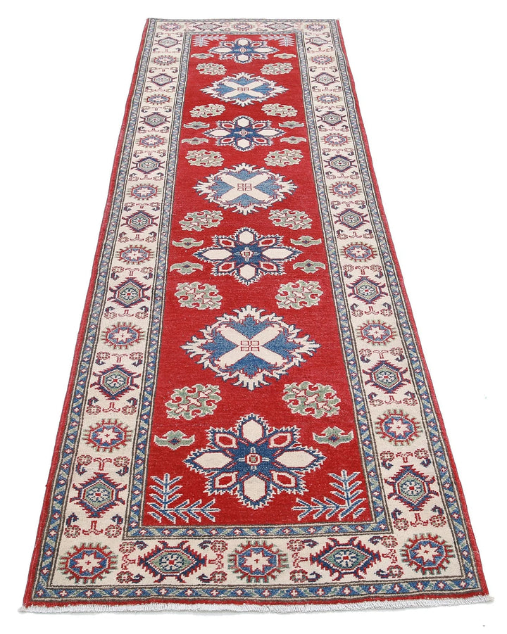 Afghan Kazak Rug 2' 10" x 9' 9" Hand-Knotted | No. AT90873