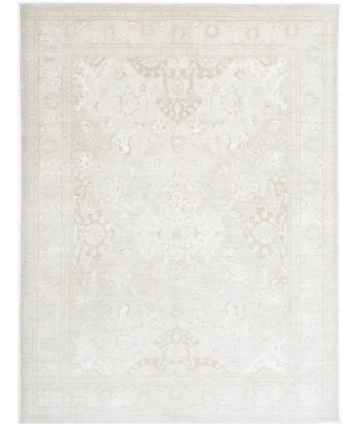Ivory Afghan Serenity Rug 8' 10" x 11' 8" Hand-Knotted | No. AT90910