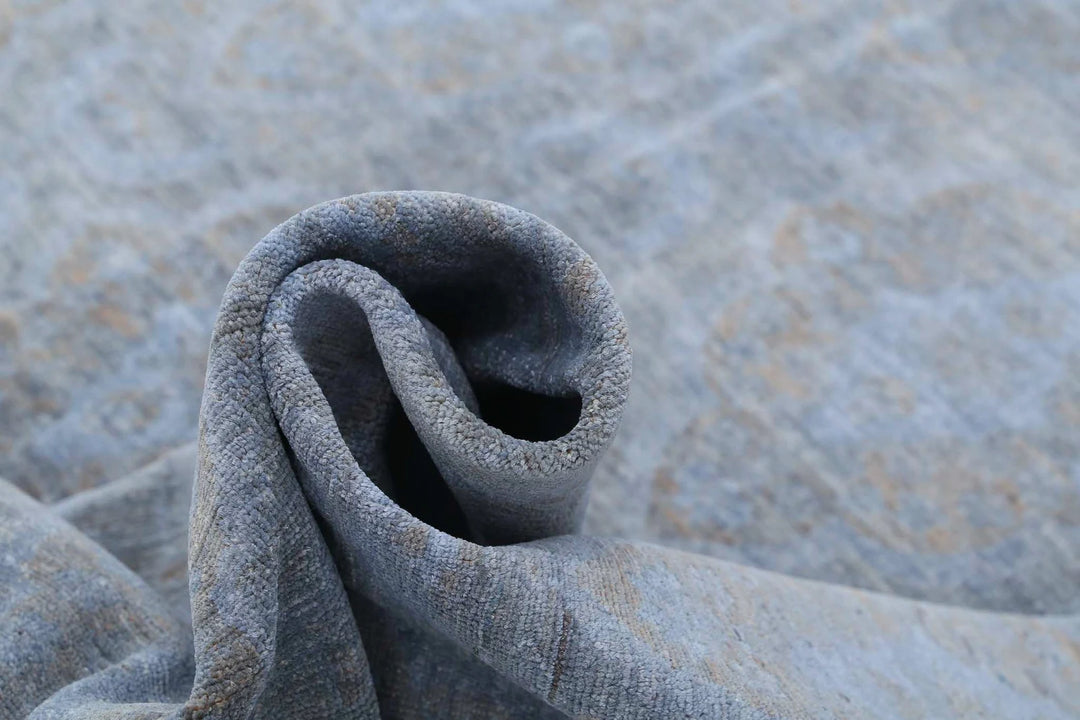 Grey Afghan Overdye Rug 8' 0" x 10' 7" Hand-Knotted | No. AT90933