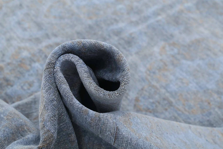 Grey Afghan Overdye Rug 8' 0" x 10' 7" Hand-Knotted | No. AT90933