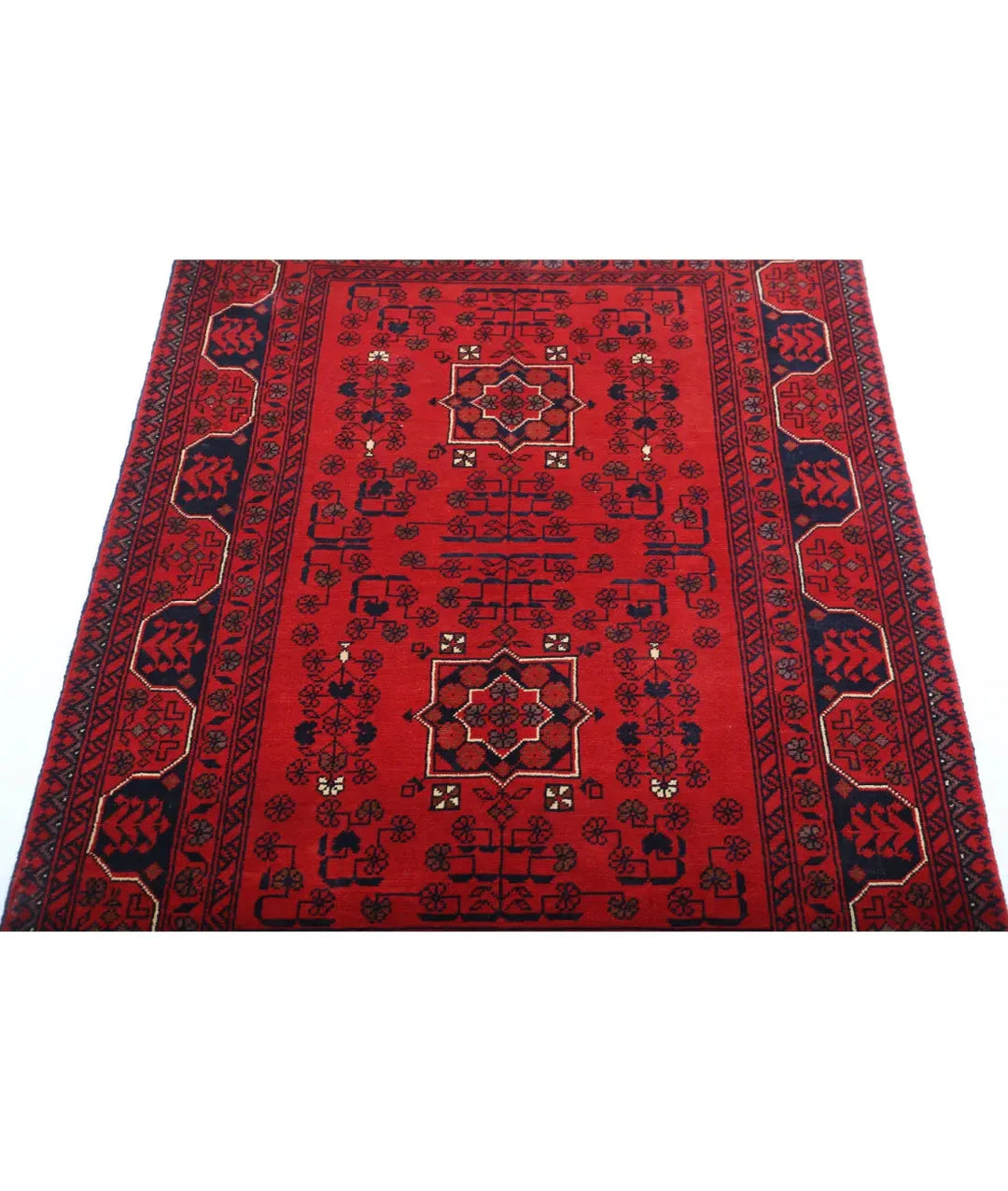 Afghan Khamyab Rug 3' 4" x 4' 8" Hand-Knotted | No. AT91022