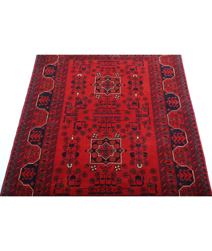 Afghan Khamyab Rug 3' 4" x 4' 8" Hand-Knotted | No. AT91022
