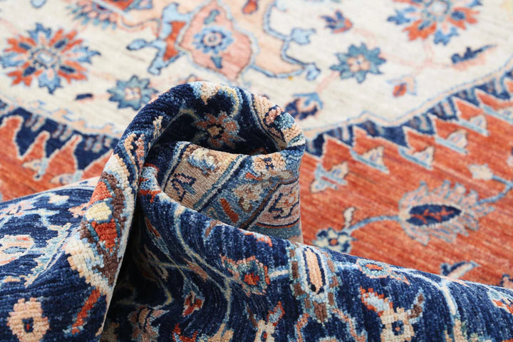 Afghan Humna Rug 8' 11" x 10' 10" Hand-Knotted | No. AT91100