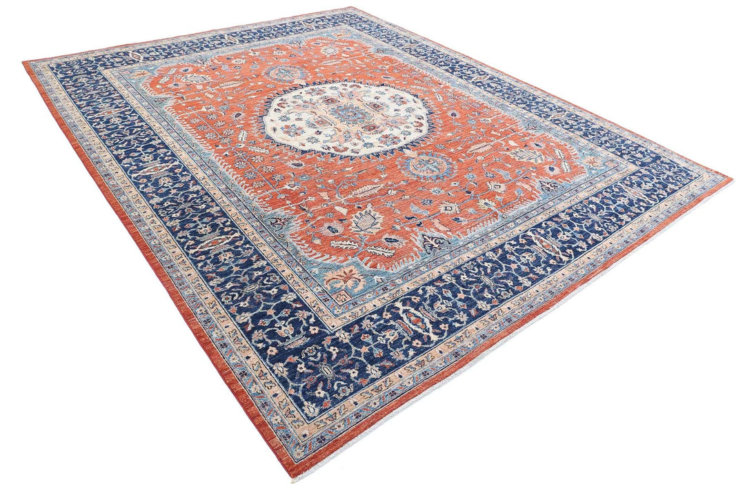 Afghan Humna Rug 8' 11" x 10' 10" Hand-Knotted | No. AT91100