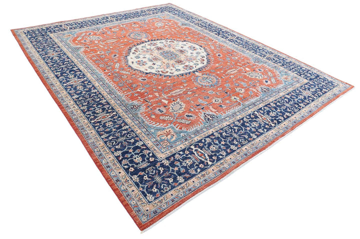 Afghan Humna Rug 8' 11" x 10' 10" Hand-Knotted | No. AT91100