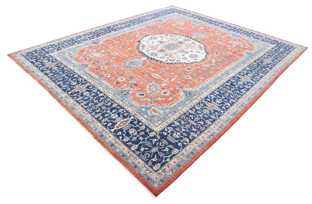 Afghan Humna Rug 8' 11" x 10' 10" Hand-Knotted | No. AT91100