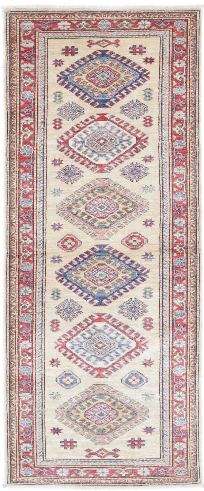 Afghan Royal Kazak Rug 2' 4" x 6' 3" Hand-Knotted | No. AT91111