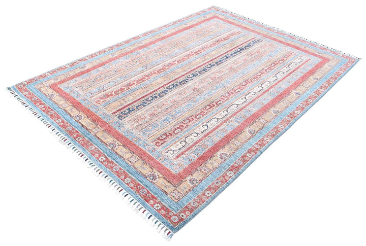 Blue Afghan Shaal Rug 5' 7" x 7' 10" Hand-Knotted | No. AT91164