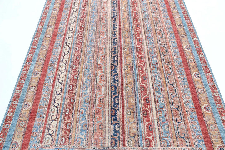 Blue Afghan Shaal Rug 5' 7" x 7' 10" Hand-Knotted | No. AT91164