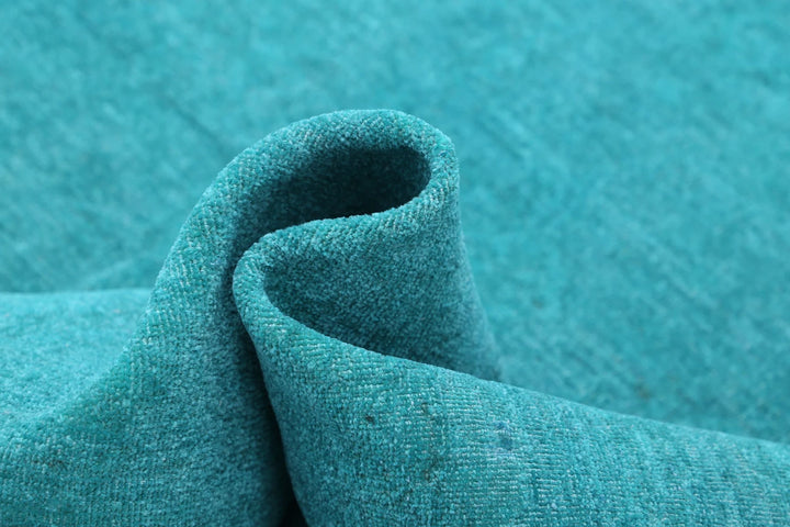 Green Afghan Overdye Rug 9' 1" x 12' 0" Hand-Knotted | No. AT91199