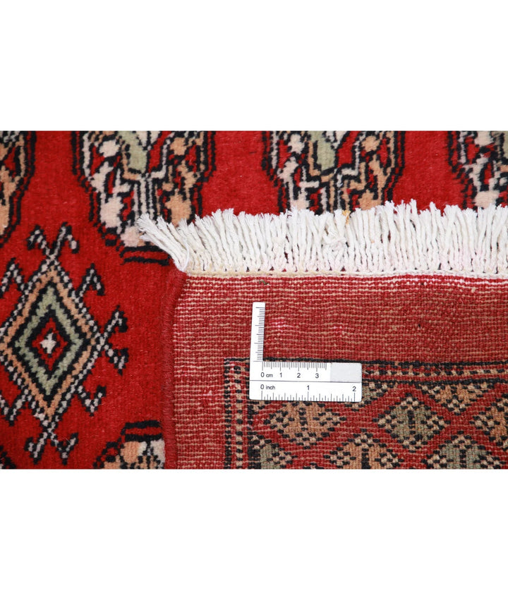 Red Pakistani Bokhara Rug 6' 4" x 8' 3" Hand-Knotted | No. AT91224