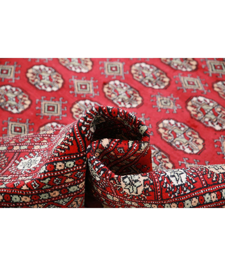 Red Pakistani Bokhara Rug 6' 4" x 8' 3" Hand-Knotted | No. AT91224