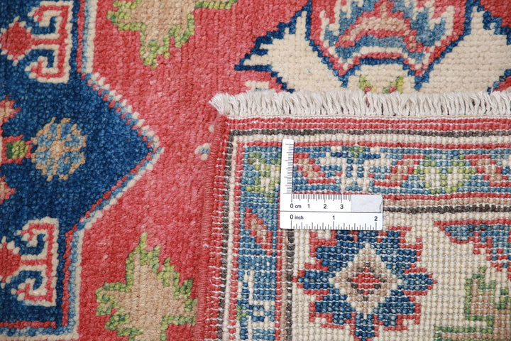 Afghan Kazak Rug 2' 7" x 3' 11" Hand-Knotted | No. AT91265