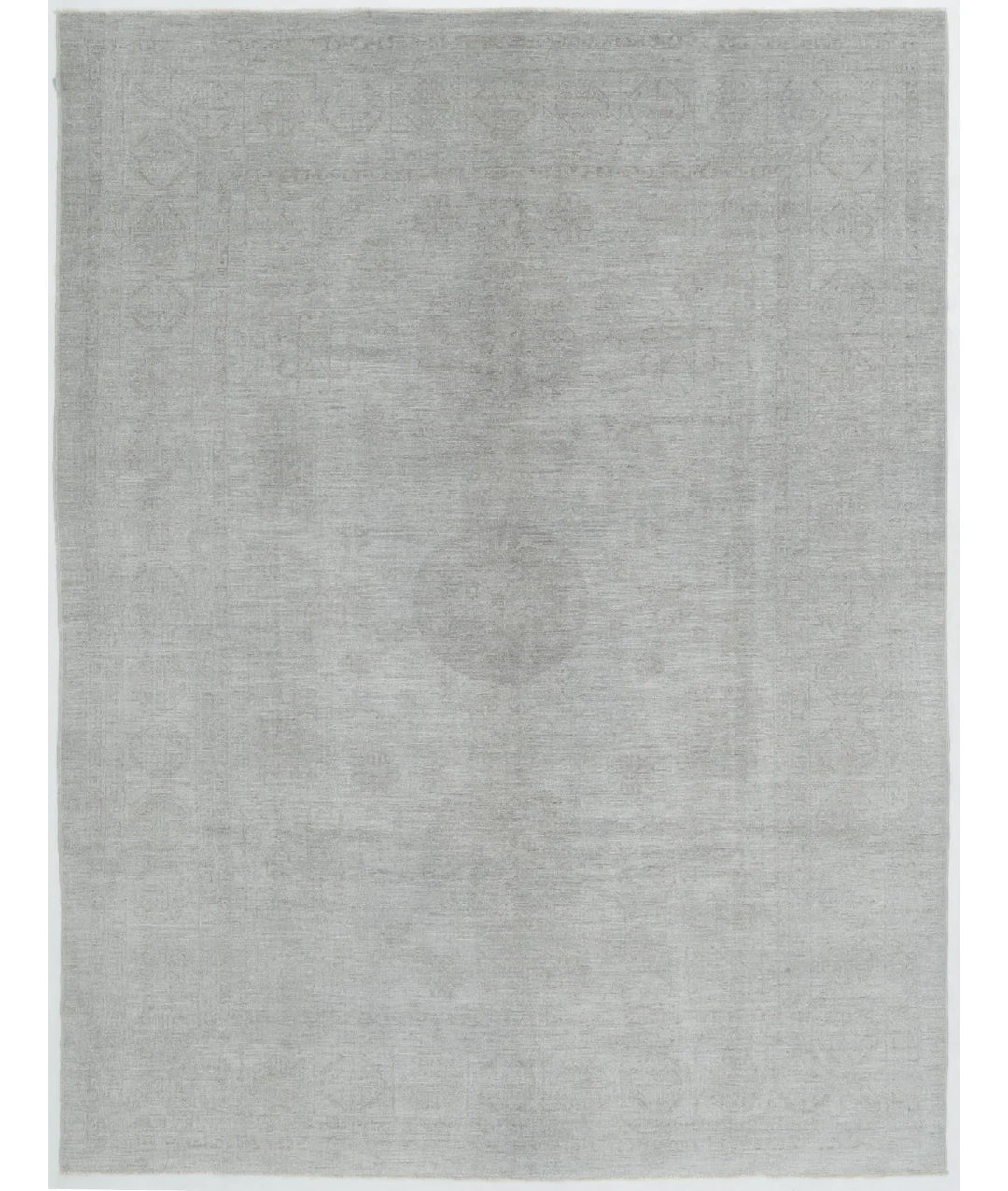 Grey Afghan Overdye Rug 9' 2" x 12' 0" Hand-Knotted | No. AT91357