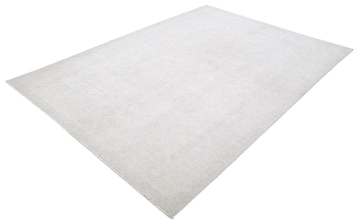 Ivory Afghan Serenity Rug 6' 2" x 8' 5" Hand-Knotted | No. AT91385