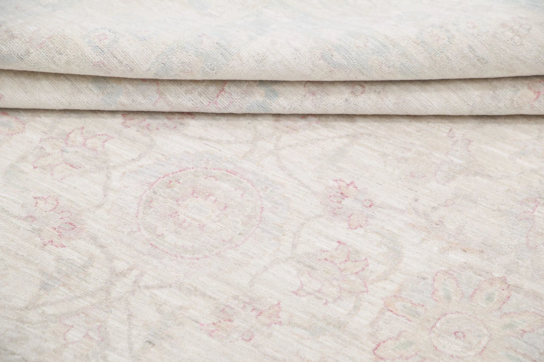 Ivory Afghan Serenity Rug 6' 2" x 8' 5" Hand-Knotted | No. AT91385