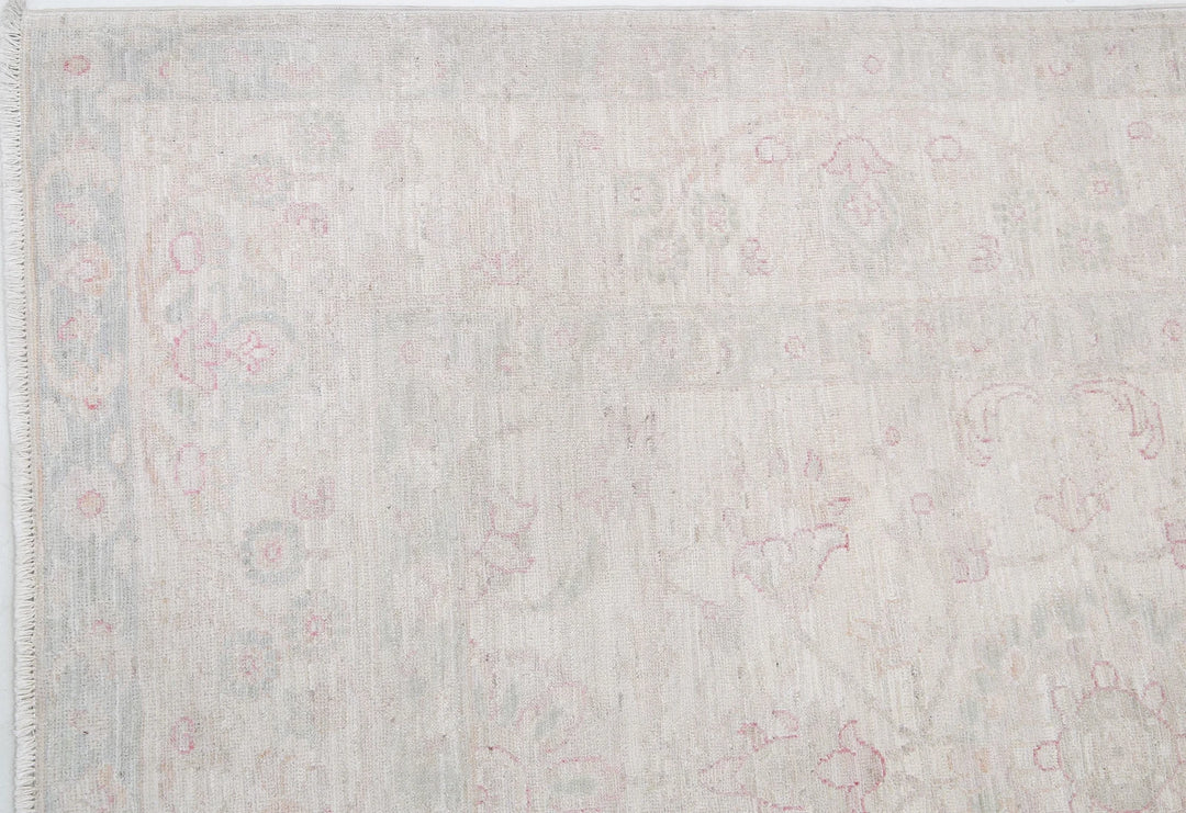 Ivory Afghan Serenity Rug 6' 2" x 8' 5" Hand-Knotted | No. AT91385