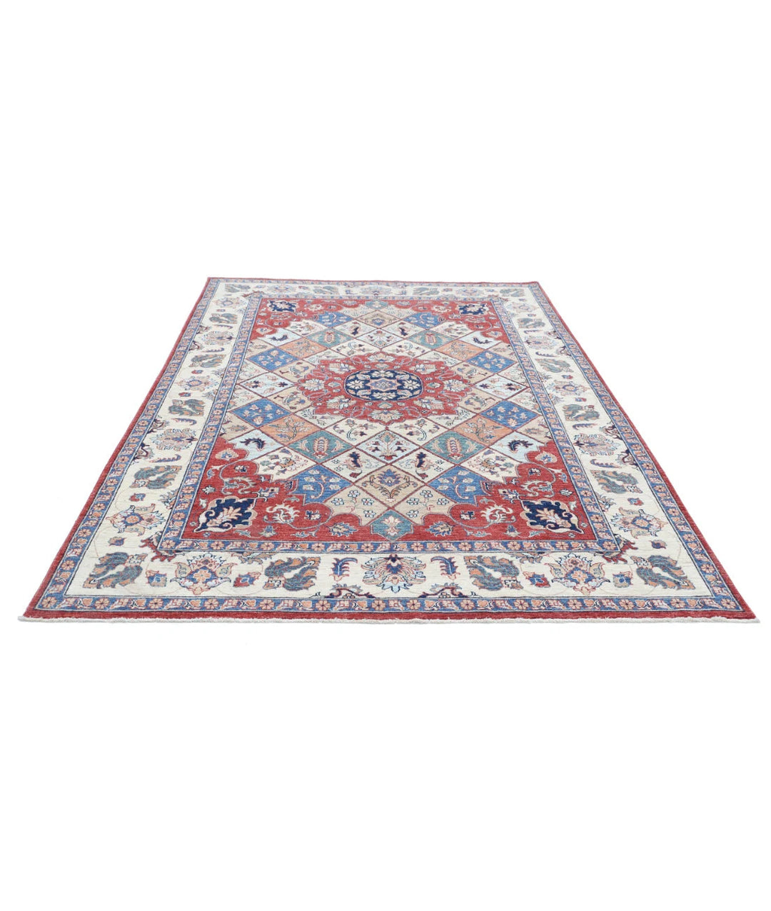 Afghan Ziegler Farhan Rug 6' 7" x 9' 3" Hand-Knotted | No. AT91386