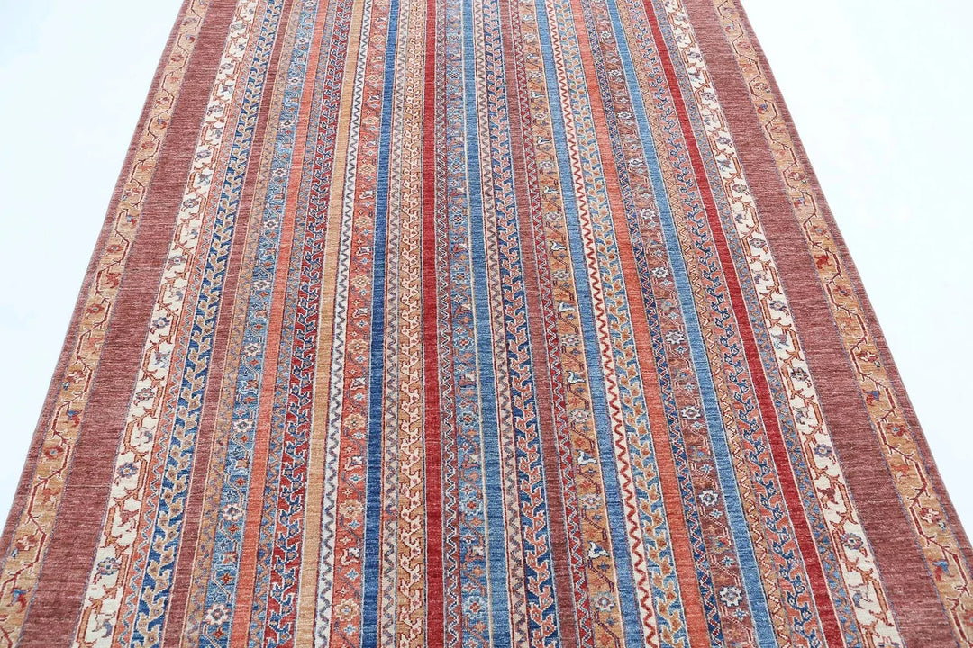 Brown Afghan Oriental Rug 5'6" x 7'9" Hand-Knotted | No. AT91500