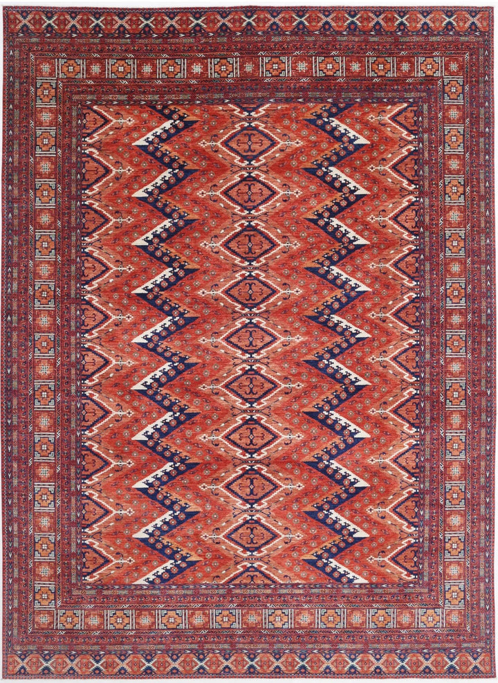 Afghan Caucasian Humna Rug 10' 0" x 13' 8" Hand-Knotted | No. AT91511
