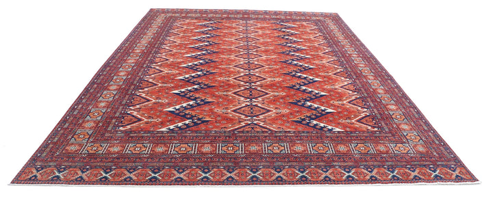Afghan Caucasian Humna Rug 10' 0" x 13' 8" Hand-Knotted | No. AT91511