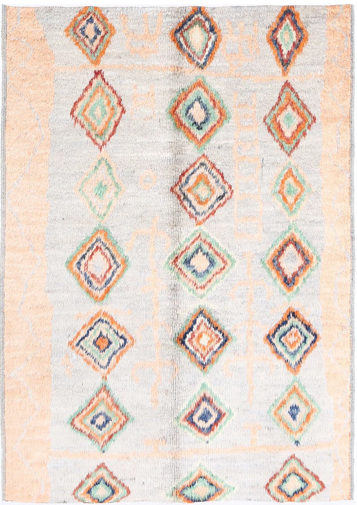 Afghan Tribal Rug 4' 2" x 5' 9" Hand-Knotted | No. AT91572