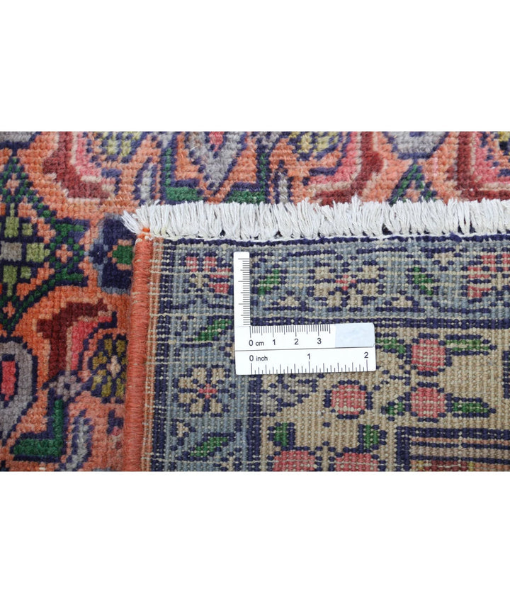 Peach Blue Persian Bijar Rug 6' 1" x 9' 3" Hand-Knotted | No. AT91608