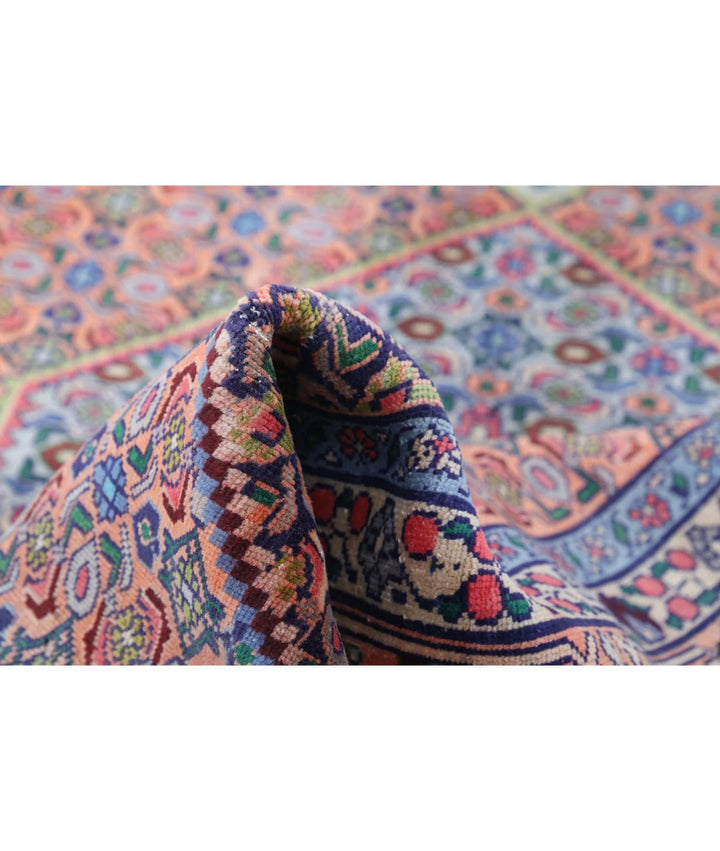 Peach Blue Persian Bijar Rug 6' 1" x 9' 3" Hand-Knotted | No. AT91608