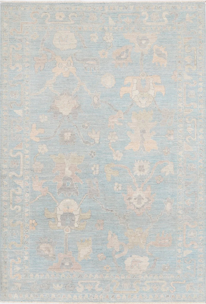 Afghan Oushak Rug 6' 0" x 8' 10" Hand-Knotted | No. AT91689