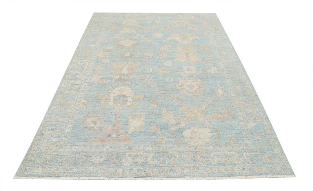 Afghan Oushak Rug 6' 0" x 8' 10" Hand-Knotted | No. AT91689