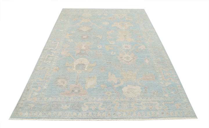 Afghan Oushak Rug 6' 0" x 8' 10" Hand-Knotted | No. AT91689