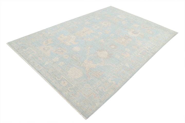 Afghan Oushak Rug 6' 0" x 8' 10" Hand-Knotted | No. AT91689