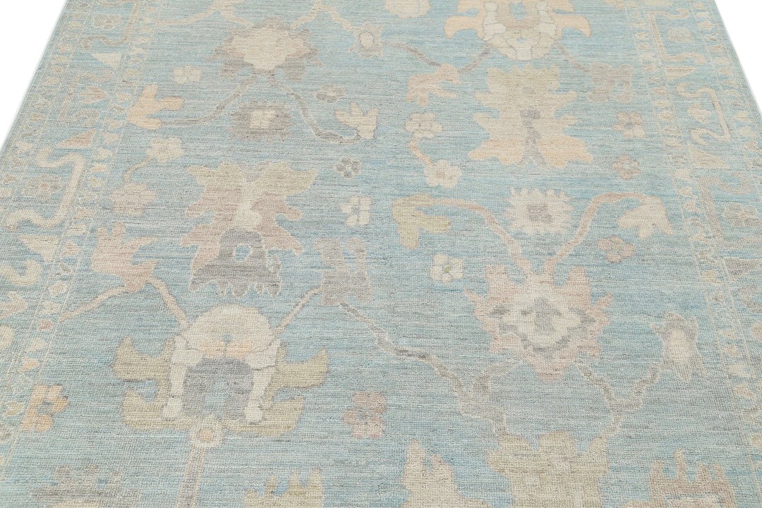 Afghan Oushak Rug 6' 0" x 8' 10" Hand-Knotted | No. AT91689