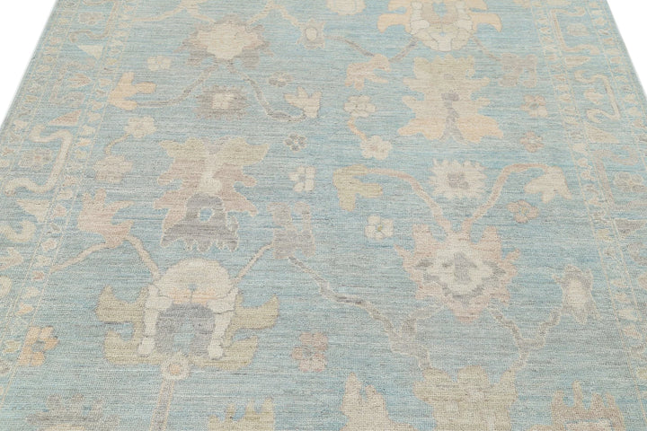 Afghan Oushak Rug 6' 0" x 8' 10" Hand-Knotted | No. AT91689