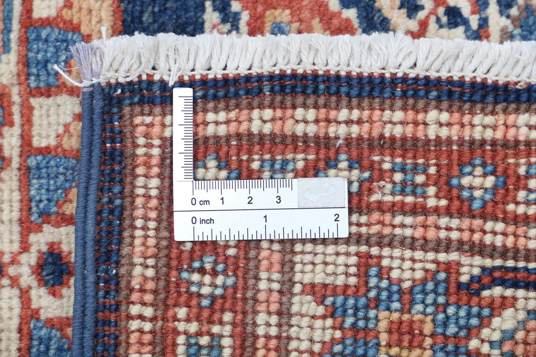 Afghan Kazak Rug 3' 0" x 4' 10" Hand-Knotted | No. AT91691