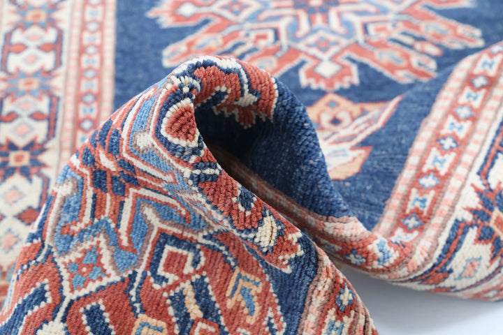Afghan Kazak Rug 3' 0" x 4' 10" Hand-Knotted | No. AT91691